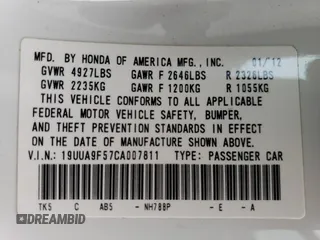 2012 Acura TL Tech Auto with VIN 19UUA9F57CA007811, listed as a Copart auction lot 50191885 with 73,550 mi miles and Salvage Title. Bid and sale history available at carsss.com. Image 13.