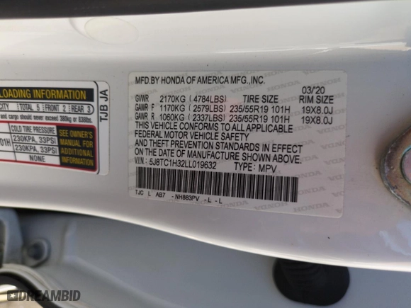 2020 Acura RDX with VIN 5J8TC1H32LL019632, listed as a Copart auction lot 74557084 with 92,704 mi miles and Non Repairable. Bid and sale history available at carsss.com. Image 14.