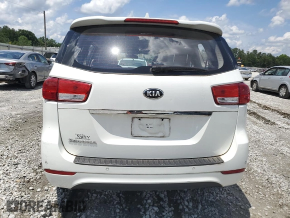 2015 Kia Sedona L with VIN KNDMA5C17F6022132, listed as a Copart auction lot 57431604 with 54,583 mi miles and Salvage Title. Bid and sale history available at carsss.com. Image 6.