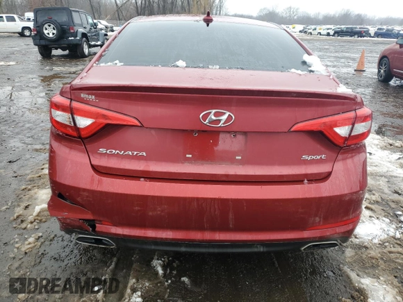 2016 Hyundai Sonata Sport with VIN 5NPE34AF9GH416360, listed as a Copart auction lot 45181925 with 82,863 mi miles and Salvage Title. Bid and sale history available at DreamBid. Image 6.