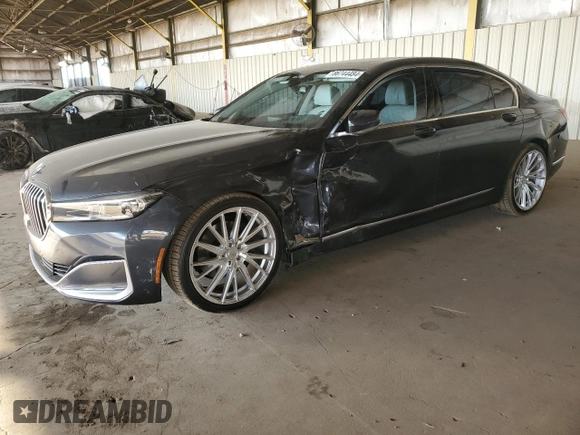 2020 BMW 7 Series 740i with VIN WBA7T2C07LCD13563, listed as a Copart auction lot 86744484 with 0 mi miles and Salvage Title. Bid and sale history available at carsss.com. Image 1.