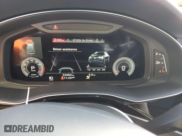 2021 Audi Q8 Premium Plus with VIN WA1EVAF16MD014460, listed as a Copart auction lot 83991764 with 53,464 mi miles and Salvage title. Bid and sale history available at DreamBid. Image 9.