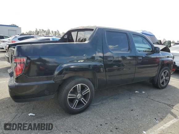2014 Honda Ridgeline Sport with VIN 5FPYK1F7XEB008758, listed as a Copart auction lot 51022445 with 197,006 mi miles and Salvage title. Bid and sale history available at DreamBid. Image 3.