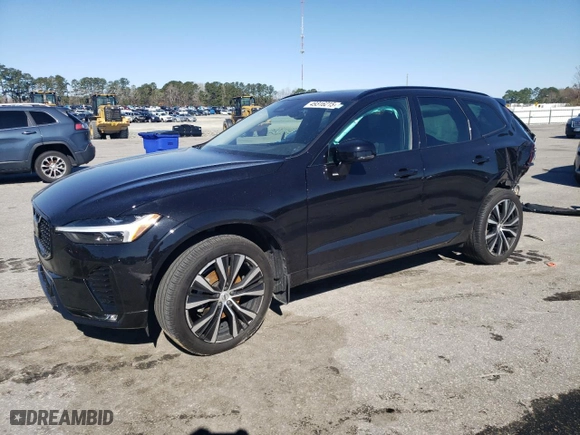 2024 Volvo XC60 Plus Dark Theme with VIN YV4L12RL8R1725322, listed as a Copart auction lot 49316215 with 45,381 mi miles and Salvage Title. Bid and sale history available at carsss.com. Image 1.