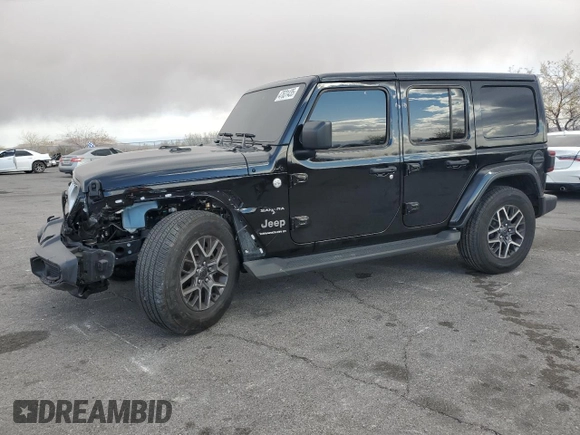 2024 Jeep Wrangler Sahara with VIN 1C4PJXEN2RW109269, listed as a Copart auction lot 47631435 with 21,130 mi miles and Salvage Title. Bid and sale history available at carsss.com. Image 1.