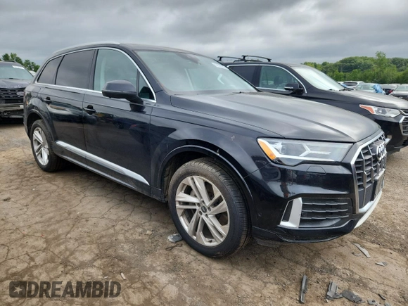 2021 Audi Q7 Premium with VIN WA1AJAF72MD015202, listed as a Copart auction lot 63579785 with 26,564 mi miles and Salvage title. Bid and sale history available at DreamBid. Image 4.