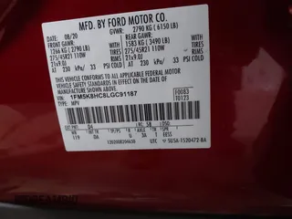 2020 Ford Explorer Platinum с VIN 1FM5K8HC8LGC91187, выставлен на аукционе IAAI как лот 40890302 с пробегом 42 632 миль миль и . История ставок и продаж доступна на DreamBid. Изображение 9.