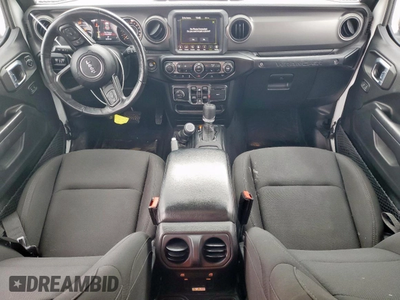 2021 Jeep Wrangler Unlimited Sport S with VIN 1C4HJXDN7MW722275, listed as a Copart auction lot 54663505 with 56,774 mi miles and Salvage title. Bid and sale history available at DreamBid. Image 8.