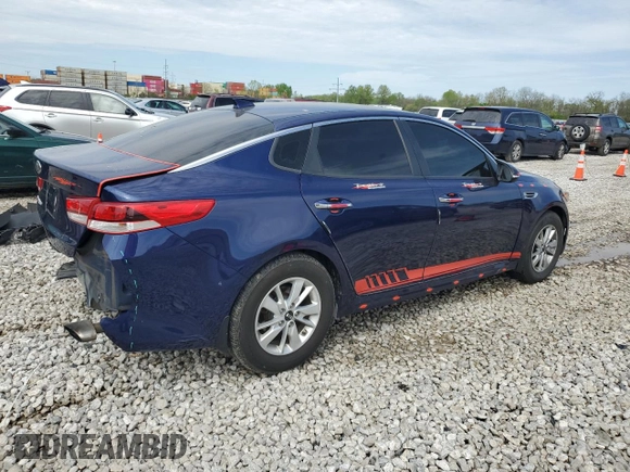 2017 Kia Optima LX with VIN 5XXGT4L35HG177799, listed as a Copart auction lot 54935045 with 92,216 mi miles and Salvage Title. Bid and sale history available at DreamBid. Image 3.
