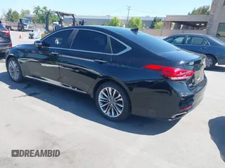 2017 Genesis G80 3.8L z VIN KMHGN4JE6HU190971, wystawiony jako IAAI lot #42195436 z przebiegiem 84 598 mil mil oraz . Historia ofert i sprzedaży dostępna na DreamBid. Obrazek 3.