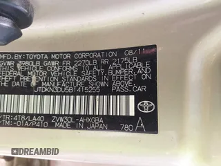 2011 Toyota Prius I with VIN JTDKN3DU5B1415255, listed as a IAAI auction lot 42277738 with Not Provided miles and . Bid and sale history available at DreamBid. Image 9.