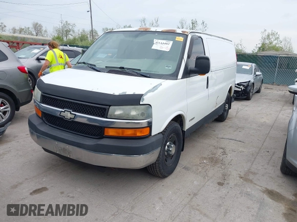 2003 Chevrolet Express Cargo with VIN 1GCGG25V031175986, listed as a IAAI auction lot 42144402 with 353,661 mi miles and . Bid and sale history available at DreamBid. Image 2.