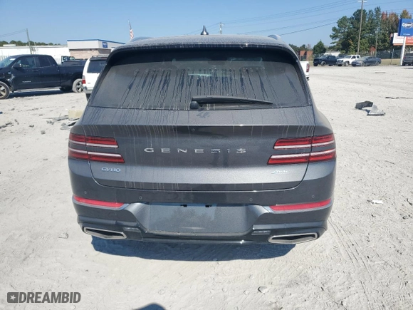 2023 Genesis GV80 with VIN KMUHBDSB0PU111862, listed as a Copart auction lot 77570374 with 24,585 mi miles and Salvage Title. Bid and sale history available at carsss.com. Image 6.