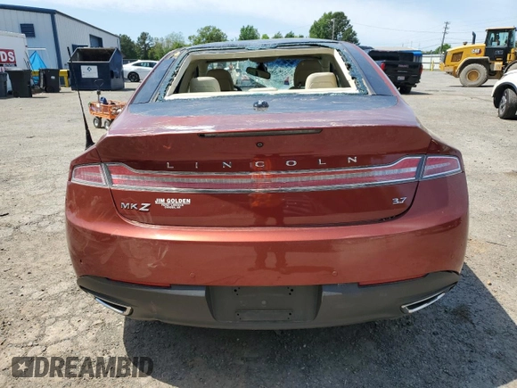2014 Lincoln MKZ with VIN 3LN6L2GKXER800389, listed as a Copart auction lot 51793125 with 35,976 mi miles and Salvage title. Bid and sale history available at DreamBid. Image 6.