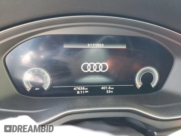 2020 Audi A5 Sportback Premium Plus with VIN WAUCNCF51LA014732, listed as a Copart auction lot 45101783 with 47,636 mi miles. Bid and sale history available at carsss.com. Image 9.