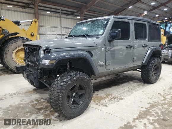 2018 Jeep Wrangler Unlimited Sport S с VIN 1C4HJXDNXJW225524, выставлен на аукционе Copart как лот 59790115 с пробегом 141 537 миль миль и Списание • Salvage title. История ставок и продаж доступна на DreamBid. Изображение 1.
