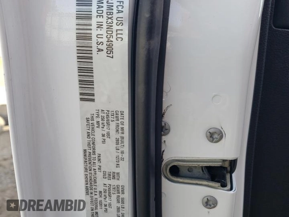2022 Jeep Cherokee Trailhawk с VIN 1C4PJMBX3ND549057, выставлен на аукционе Copart как лот 48959915 с пробегом 21 381 миль миль и Списание • Salvage title. История ставок и продаж доступна на DreamBid. Изображение 15.