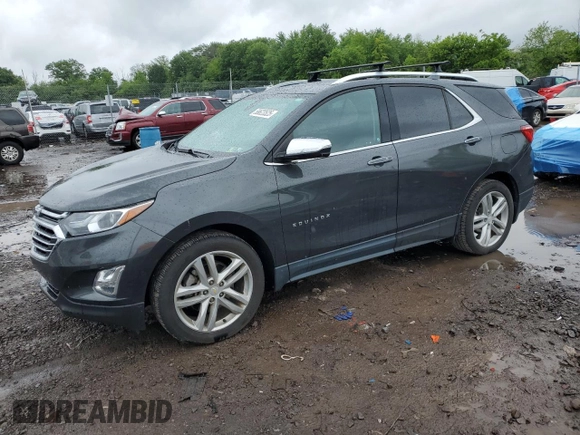 2019 Chevrolet Equinox Premier z VIN 2GNAXYEX8K6142179, wystawiony jako Copart lot #58623525 z przebiegiem 78 025 mil mil oraz Szkoda całkowita • Salvage title. Historia ofert i sprzedaży dostępna na DreamBid. Obrazek 1.