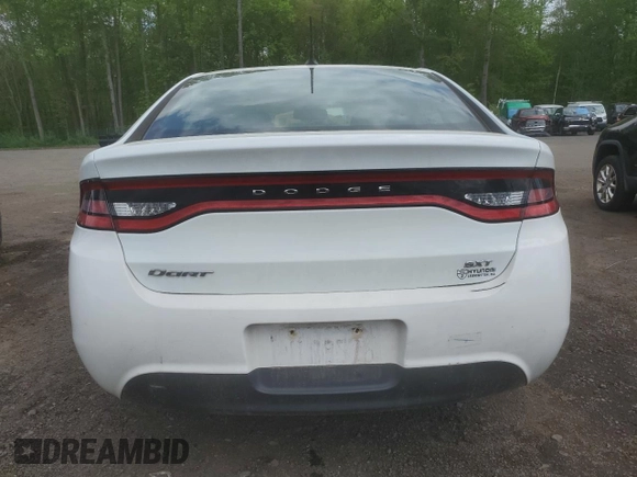 2015 Dodge Dart SXT with VIN 1C3CDFBBXFD380411, listed as a Copart auction lot 54571975 with 186,444 mi miles and Salvage title. Bid and sale history available at DreamBid. Image 6.