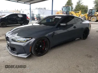 2023 BMW M4 Competition xDrive with VIN WBS43AZ06PCM98210, listed as a Copart auction lot 45048145 with 11,551 mi miles and Salvage Title. Bid and sale history available at carsss.com. Image 1.