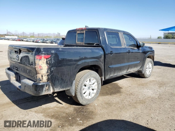 2022 Nissan Frontier S with VIN 1N6ED1EK4NN656008, listed as a Copart auction lot 57946915 with 25,607 mi miles and Salvage title. Bid and sale history available at DreamBid. Image 3.