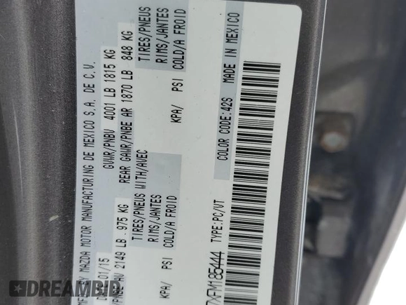 2015 Mazda Mazda3 i Touring with VIN 3MZBM1V7XFM185444, listed as a Copart auction lot 42723785 with 116,039 mi miles and Clean Title. Bid and sale history available at carsss.com. Image 12.