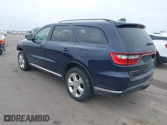 2015 Dodge Durango Limited with VIN 1C4RDJDGXFC824040, listed as a IAAI auction lot 42011156 with 166,305 mi miles and . Bid and sale history available at DreamBid. Image 3.