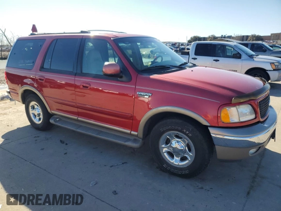 2001 Ford Expedition Eddie Bauer with VIN 1FMRU17L11LB28163, listed as a Copart auction lot 43424585 with 220,543 mi miles and Salvage title. Bid and sale history available at DreamBid. Image 4.