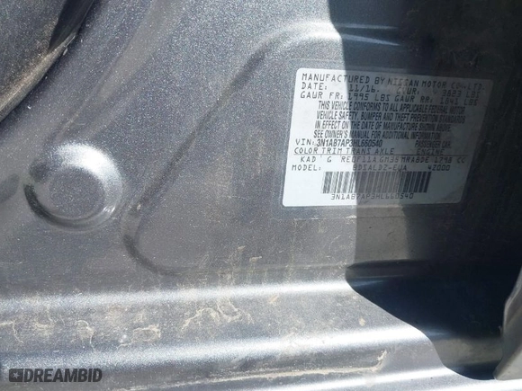 2017 Nissan Sentra SV with VIN 3N1AB7AP3HL660540, listed as a IAAI auction lot 41847252 with 109,195 mi miles. Bid and sale history available at carsss.com. Image 11.