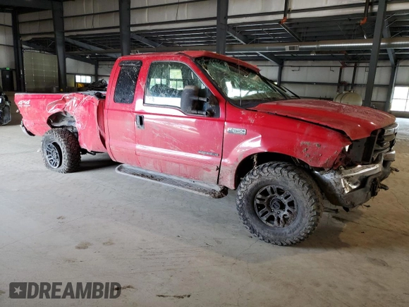 2001 Ford Super Duty F-250 XL with VIN 1FTNX21F31ED77538, listed as a Copart auction lot 50461984 with 153,571 mi miles and Salvage Title. Bid and sale history available at carsss.com. Image 4.
