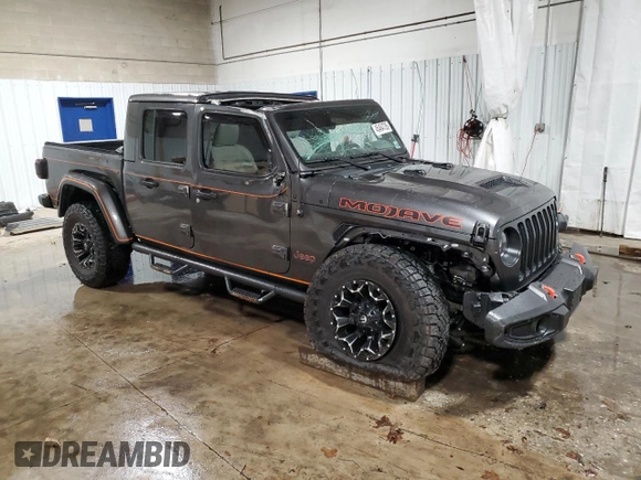 2023 Jeep Gladiator Mojave with VIN 1C6JJTEG4PL575386, listed as a Copart auction lot 45464735 with 17,572 mi miles and Salvage title. Bid and sale history available at DreamBid. Image 4.