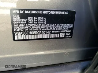 2024 BMW 7 Series 740i xDrive with VIN WBA33EH08RCR40142, listed as a Copart auction lot 87802195 with 6,409 mi miles and Salvage Title. Bid and sale history available at carsss.com. Image 13.