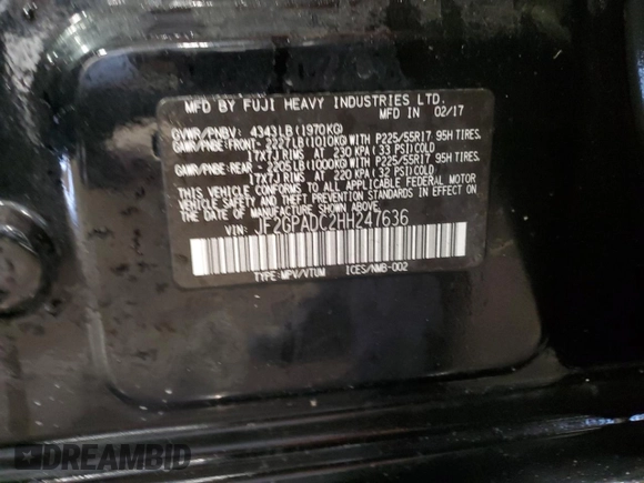 2017 Subaru Crosstrek Premium with VIN JF2GPADC2HH247636, listed as a Copart auction lot 58178895 with 92,848 mi miles and Salvage title. Bid and sale history available at DreamBid. Image 13.