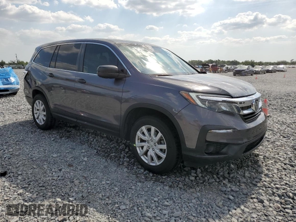 2019 Honda Pilot LX with VIN 5FNYF5H19KB016889, listed as a Copart auction lot 53972975 with 75,721 mi miles and Salvage Title. Bid and sale history available at DreamBid. Image 4.