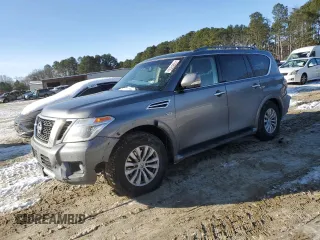 2017 Nissan Armada SL with VIN JN8AY2NC1H9506847, listed as a Copart auction lot 41487255 with 117,196 mi miles and Salvage Title. Bid and sale history available at carsss.com. Image 1.