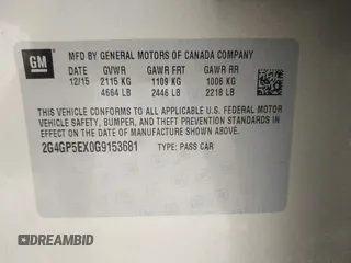 2016 Buick Regal Premium I with VIN 2G4GP5EX0G9153681, listed as a IAAI auction lot 42127012 with 132,744 mi miles. Bid and sale history available at carsss.com. Image 9.