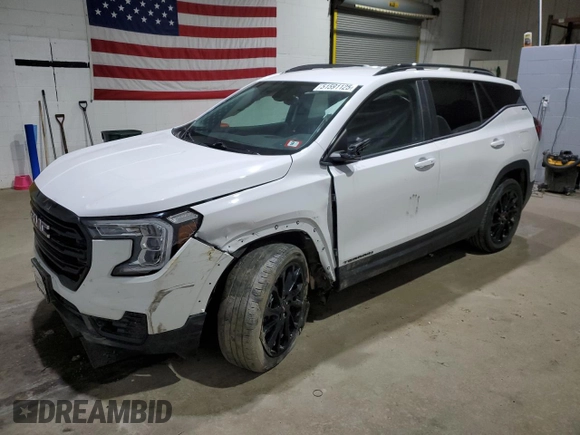 2024 GMC Terrain SLE z VIN 3GKALMEG7RL141287, wystawiony jako Copart lot #51591125 z przebiegiem 25 241 mil mil oraz Szkoda całkowita • Salvage title. Historia ofert i sprzedaży dostępna na DreamBid. Obrazek 1.
