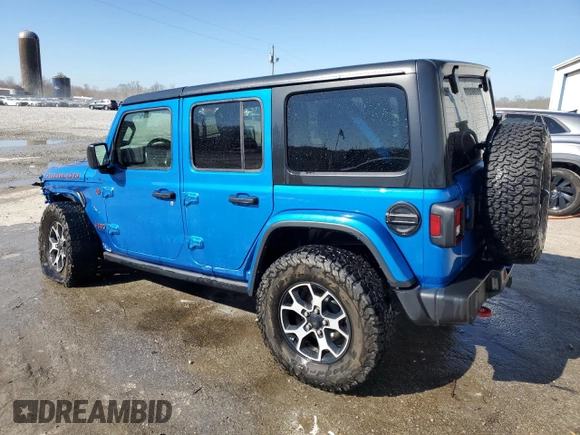 2021 Jeep Wrangler Unlimited Rubicon with VIN 1C4HJXFN0MW657623, listed as a Copart auction lot 46234085 with 32,709 mi miles and Salvage Title. Bid and sale history available at DreamBid. Image 2.