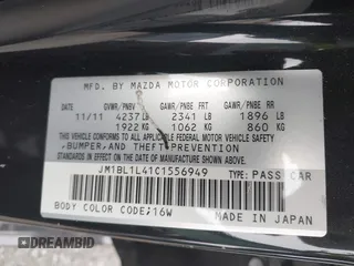 2012 Mazda 3 Mazdaspeed3 Touring z VIN JM1BL1L41C1556949, wystawiony jako IAAI lot #42431036 z przebiegiem 127 386 mil mil oraz . Historia ofert i sprzedaży dostępna na DreamBid. Obrazek 9.