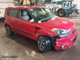 2013 Kia Soul + with VIN KNDJT2A64D7498551, listed as a IAAI auction lot 41723676 with 126,172 mi miles. Bid and sale history available at carsss.com. Image 1.