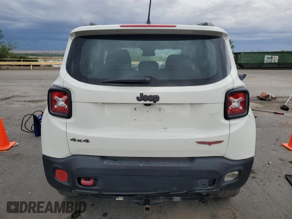 2016 Jeep Renegade Trailhawk with VIN ZACCJBCTXGPD68217, listed as a Copart auction lot 60871725 with 127,177 mi miles and Salvage title. Bid and sale history available at DreamBid. Image 6.