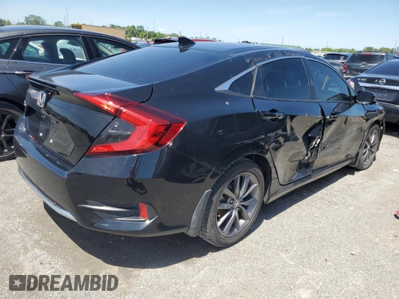 2021 Honda Civic Sedan EX with VIN 19XFC1F34ME010746, listed as a Copart auction lot 56270144 with 52,119 mi miles and Salvage Title. Bid and sale history available at carsss.com. Image 3.