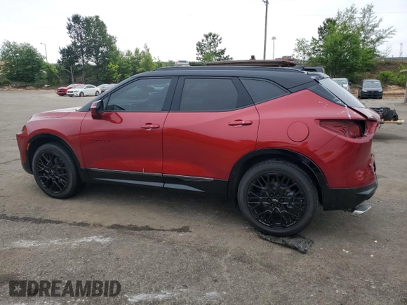 2023 Chevrolet Blazer RS with VIN 3GNKBKRS9PS225076, listed as a Copart auction lot 55012315 with 7,157 mi miles and Salvage title. Bid and sale history available at DreamBid. Image 2.