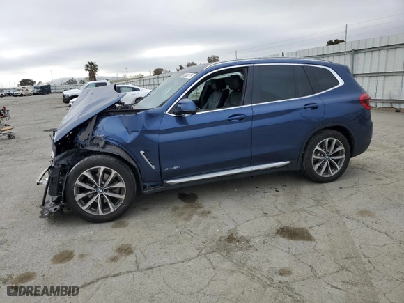 2018 BMW X3 xDrive30i with VIN 5UXTR9C52JLC75322, listed as a Copart auction lot 53843175 with 0 mi miles and Salvage Title. Bid and sale history available at carsss.com. Image 1.