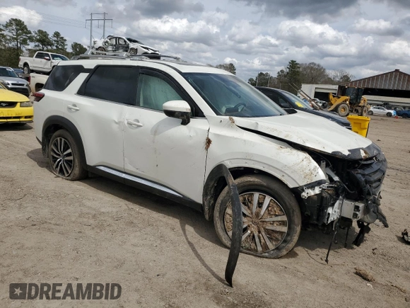 2024 Nissan Pathfinder Platinum z VIN 5N1DR3DG5RC277704, wystawiony jako Copart lot #47928505 z przebiegiem 16 360 mil mil oraz Szkoda całkowita • Salvage title. Historia ofert i sprzedaży dostępna na DreamBid. Obrazek 4.