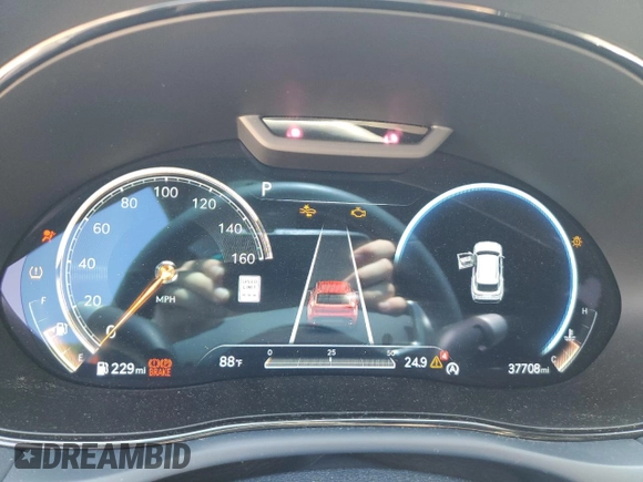 2023 Genesis GV70 2.5T with VIN KMUMADTB3PU111631, listed as a Copart auction lot 60283415 with 37,708 mi miles and Salvage title. Bid and sale history available at DreamBid. Image 9.