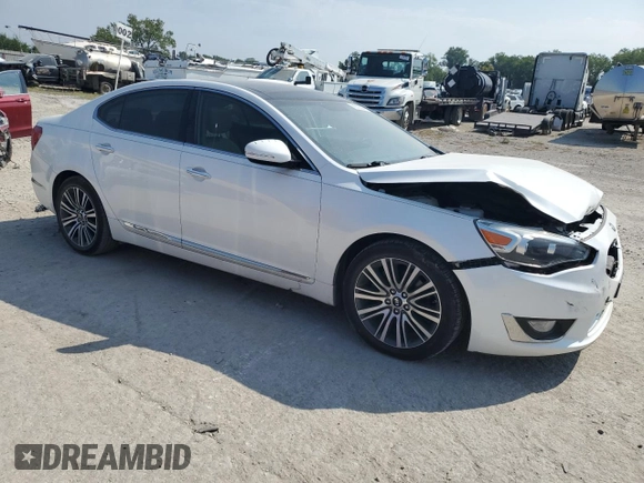 2014 Kia Cadenza Premium with VIN KNALN4D76E5157228, listed as a Copart auction lot 66576294 with 84,541 mi miles and Salvage Title. Bid and sale history available at carsss.com. Image 4.