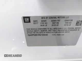 2017 Buick LaCrosse Essence with VIN 1G4ZP5SS1HU189949, listed as a IAAI auction lot 42096776 with 17,294 mi miles and . Bid and sale history available at DreamBid. Image 9.