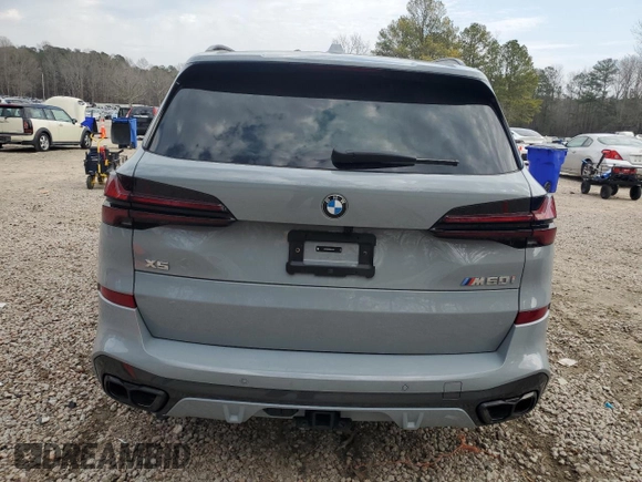 2024 BMW X5 M60i with VIN 5UX33EU08R9V21258, listed as a Copart auction lot 43411295 with 8,755 mi miles and Salvage Title. Bid and sale history available at carsss.com. Image 6.