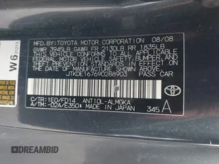 2009 Scion tC z VIN JTKDE167690288903, wystawiony jako IAAI lot #41925192 z przebiegiem 220 905 mil mil oraz . Historia ofert i sprzedaży dostępna na DreamBid. Obrazek 8.